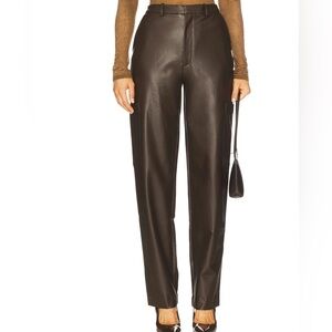 NWT La Pointe Faux Leather Pants in Brown Size 6